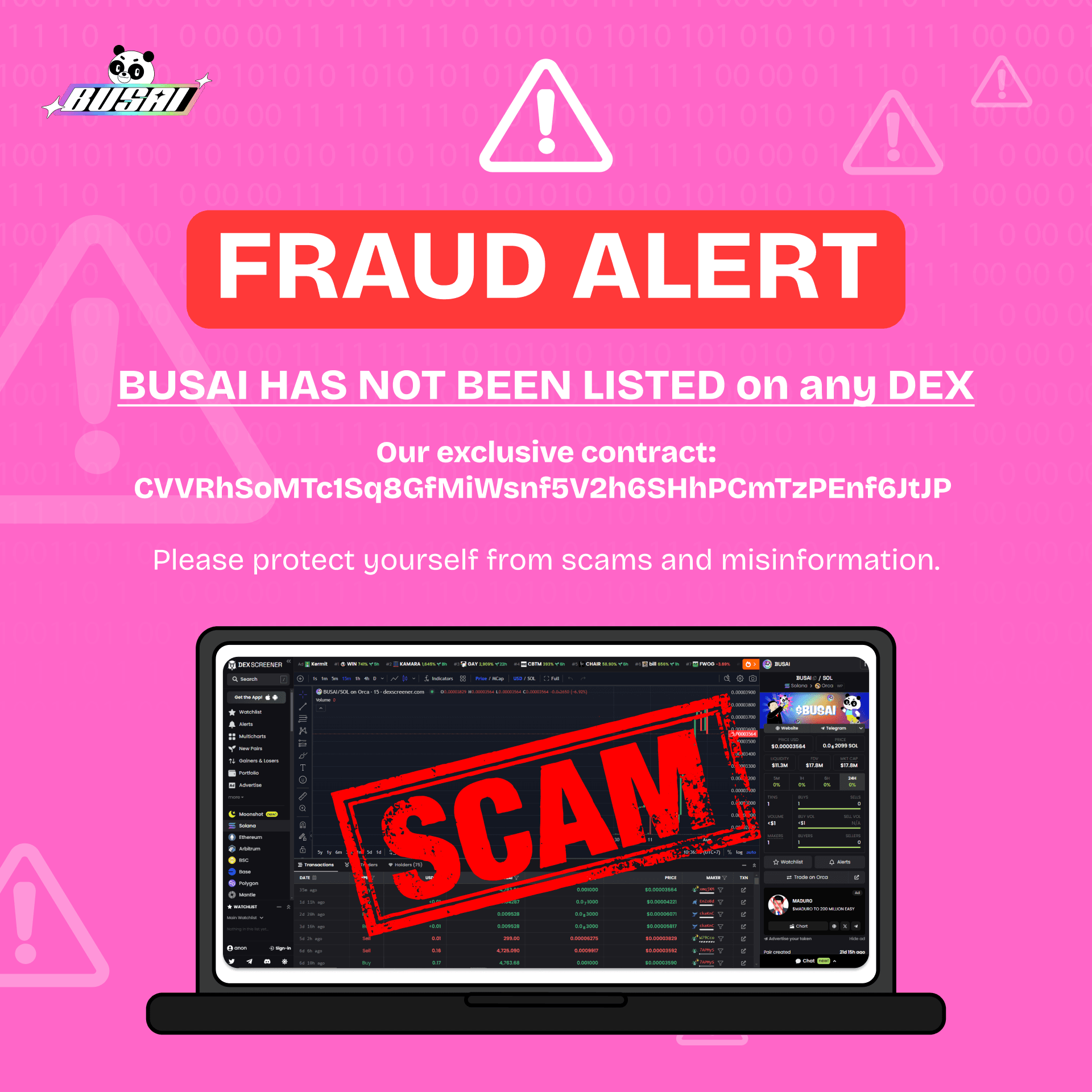 BUSAI-scam banner